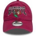 cappellino-curvo-rosso-regolabile-9twenty-washed-di-diavolo-della-tasmania-looney-tunes-di-new-era