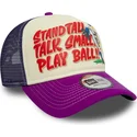 beige-violette-trucker-kappe-9forty-a-frame-graphic-von-stand-tall-talk-small-play-ball-von-new-era