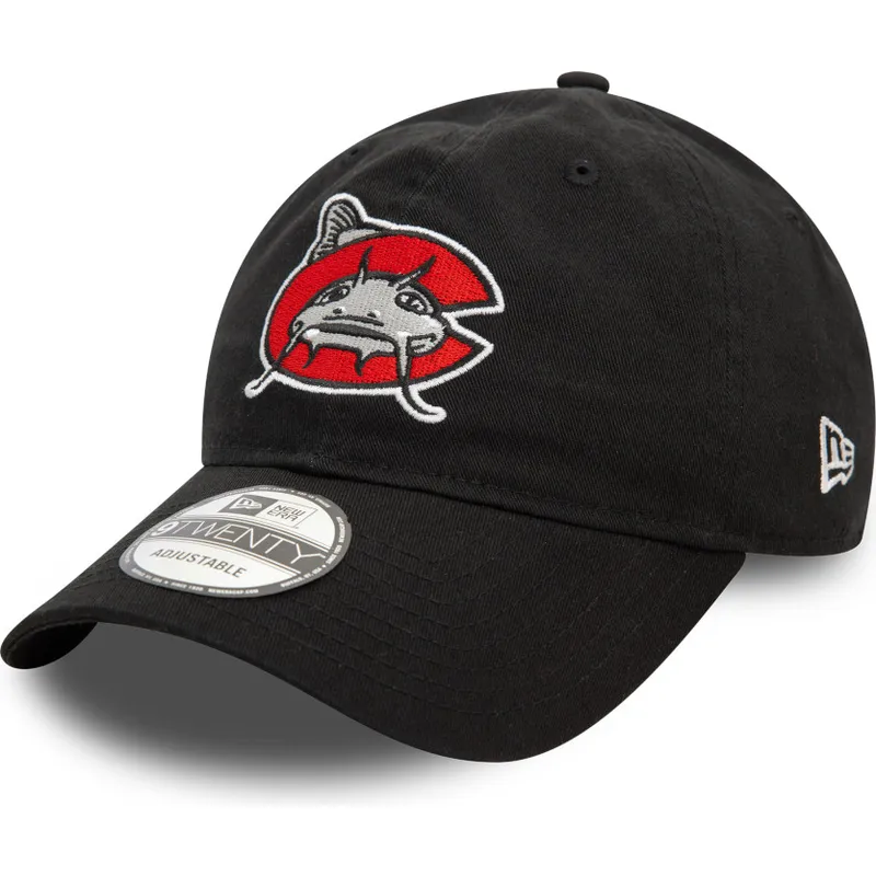 schwarze-verstellbare-gebogene-kappe-9twenty-von-carolina-mudcats-milb-von-new-era