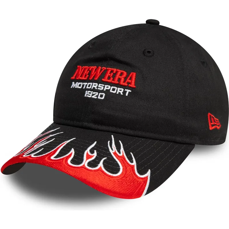 cappello-curvo-nero-regolabile-da-donna-9twenty-flame-visor-di-new-era