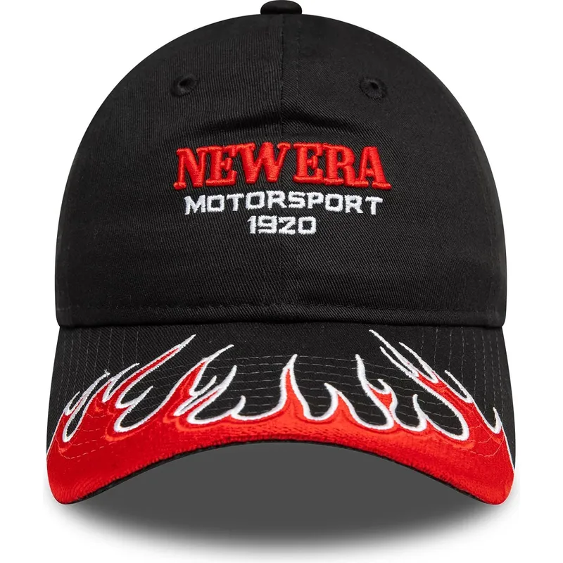 cappello-curvo-nero-regolabile-da-donna-9twenty-flame-visor-di-new-era