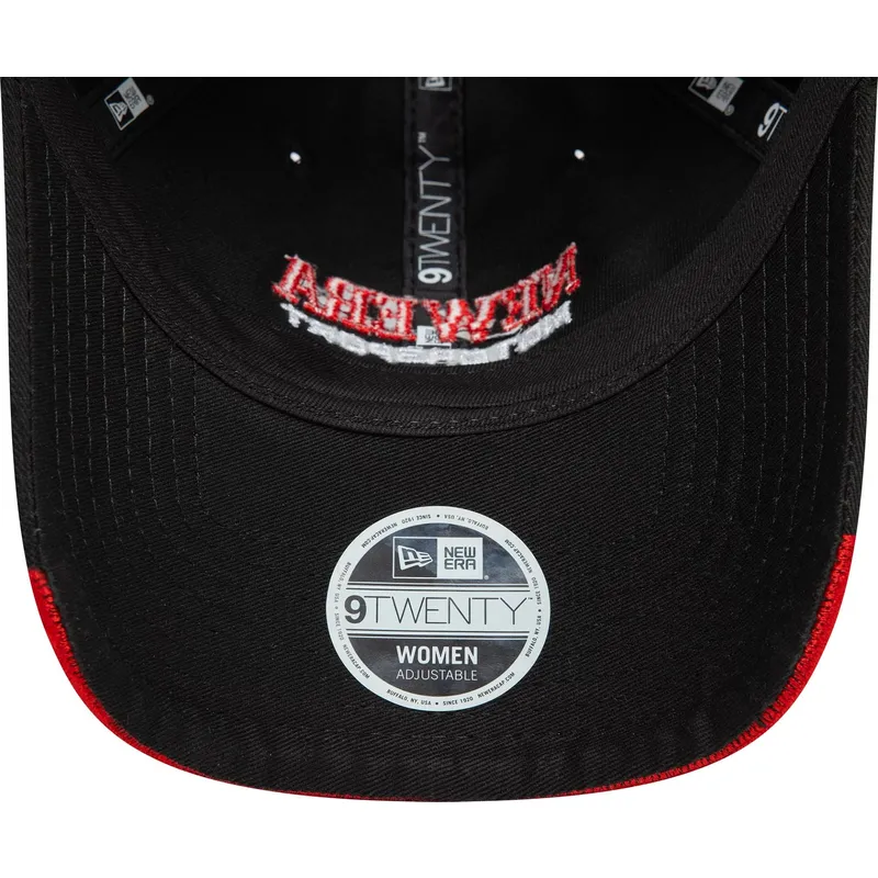 cappello-curvo-nero-regolabile-da-donna-9twenty-flame-visor-di-new-era