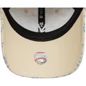 cappellino-curvo-beige-regolabile-da-donna-9twenty-floral-quilt-dei-new-york-yankees-mlb-di-new-era