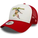weiss-rote-9forty-a-frame-trucker-cap-fur-kinder-von-wonder-woman-dc-comics-von-new-era