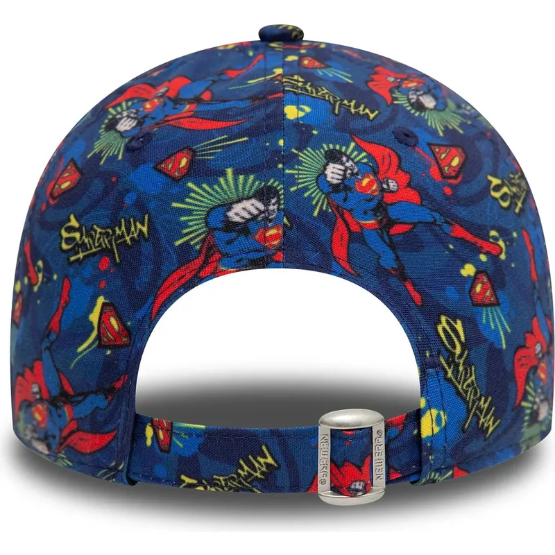 cappellino-curvo-blu-navy-per-bambino-9forty-all-over-print-di-superman-dc-comics-di-new-era