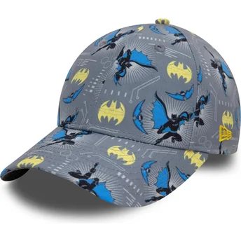 Cappellino grigio curvo per bambino 9FORTY All Over Print di Batman DC Comics di New Era