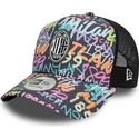 mehrfarbige-trucker-kappe-9forty-a-frame-grafiti-all-over-print-von-ac-milan-serie-a-von-new-era