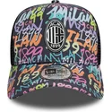 9forty-a-frame-trucker-cap-mehrfarbig-graffiti-all-over-print-ac-milan-serie-a-von-new-era