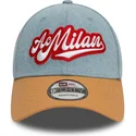 verstellbare-blaue-und-braune-9forty-denim-cap-mit-gebogenem-schirm-von-ac-milan-serie-a-von-new-era