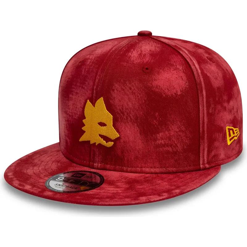 cappello-rosso-snapback-9fifty-tie-dye-di-associazione-sportiva-roma-serie-a-di-new-era
