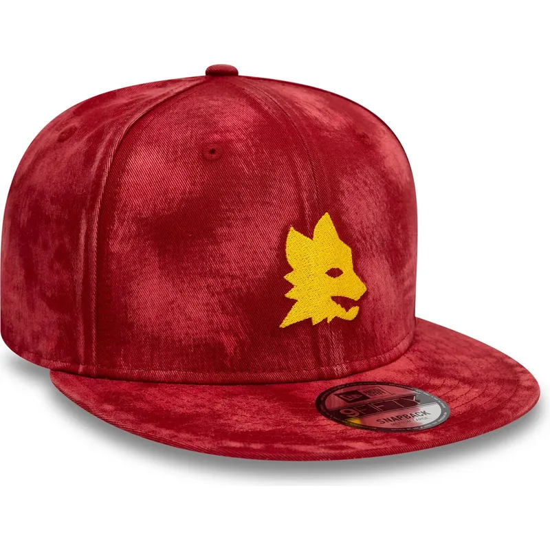 cappello-rosso-snapback-9fifty-tie-dye-di-associazione-sportiva-roma-serie-a-di-new-era