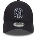 casquette-courbee-bleue-marine-ajustable-avec-logo-bleu-marine-9forty-outline-new-york-yankees-mlb-new-era