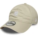 cappello-curvo-beige-regolabile-9twenty-mini-logo-dei-new-york-yankees-mlb-di-new-era