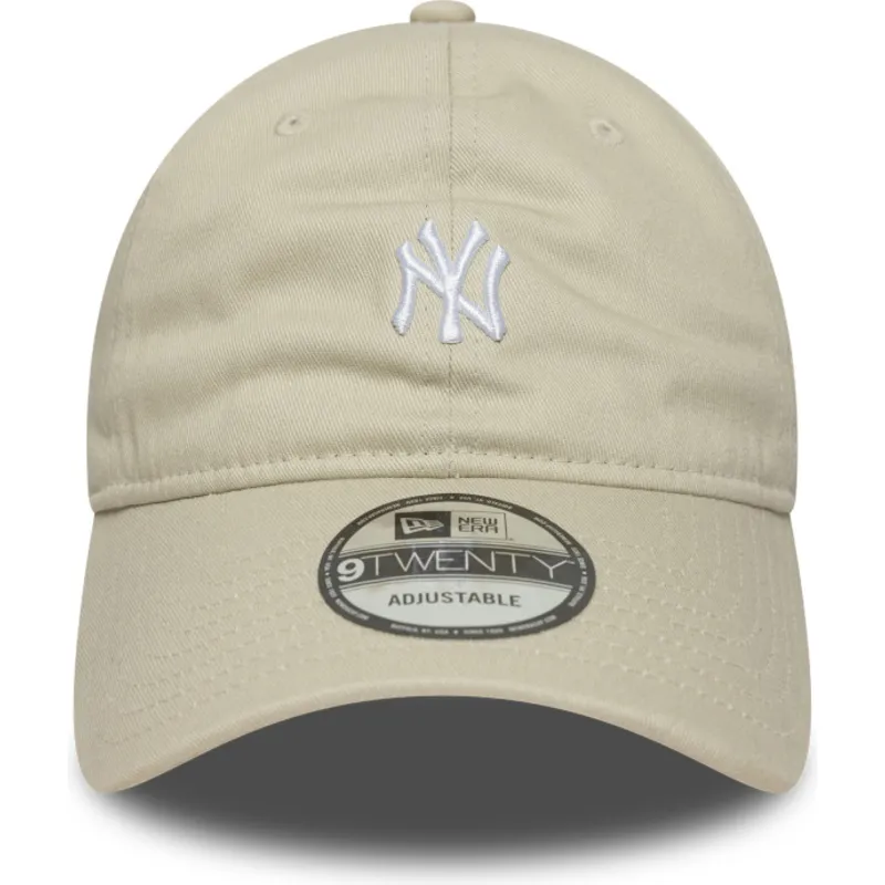 regulowana-bezowa-czapka-z-zakrzywionym-daszkiem-9twenty-mini-logo-new-york-yankees-mlb-new-era