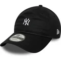 schwarze-verstellbare-gebogene-kappe-9twenty-mini-logo-der-new-york-yankees-mlb-von-new-era