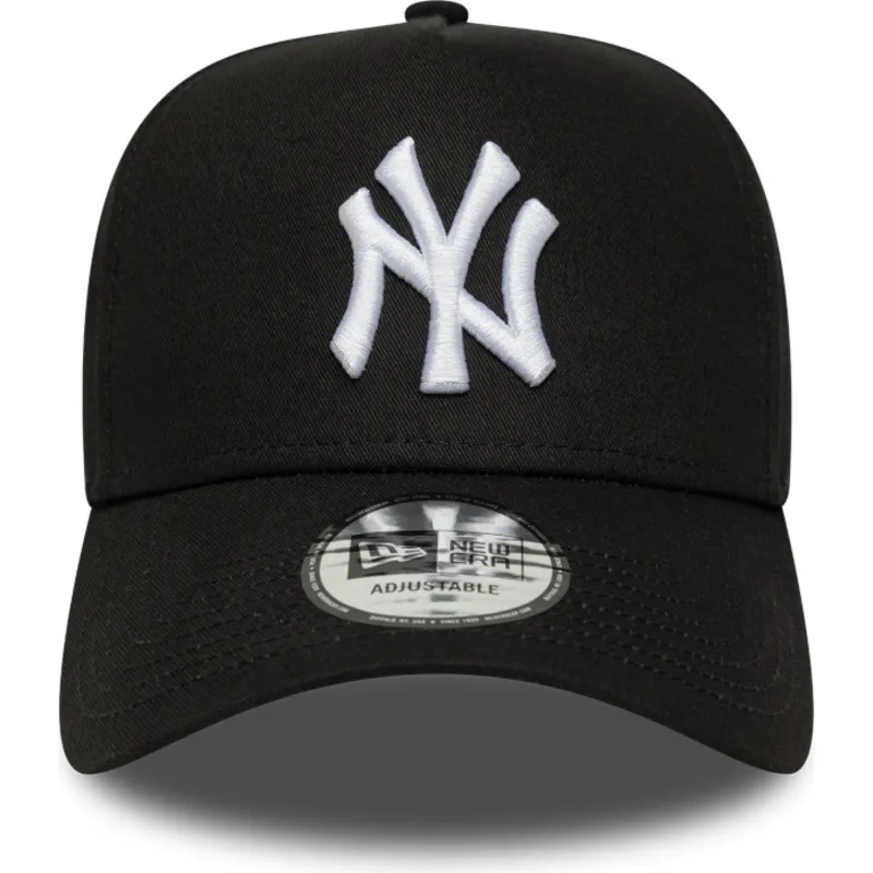 schwarze-gebogene-snapback-kappe-e-frame-league-essential-der-new-york-yankees-mlb-von-new-era