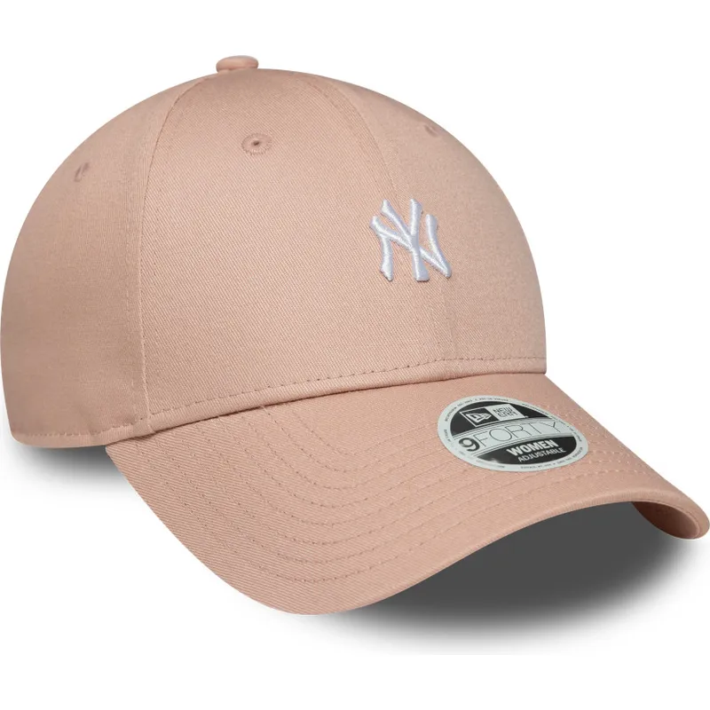 rozowa-zakrzywiona-czapka-z-daszkiem-regulowana-dla-kobiet-9forty-mini-logo-new-york-yankees-mlb-od-new-era