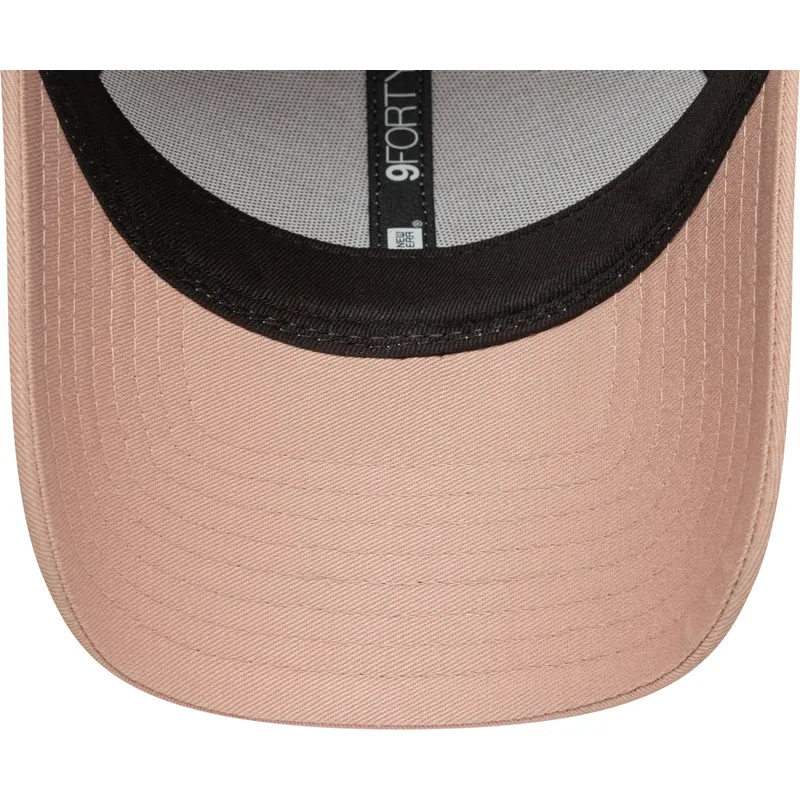 berretto-curvo-rosa-regolabile-da-donna-9forty-mini-logo-new-york-yankees-mlb-di-new-era