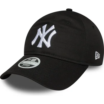 Verstellbare schwarze Damen-Cap 9TWENTY League Essential der New York Yankees MLB von New Era