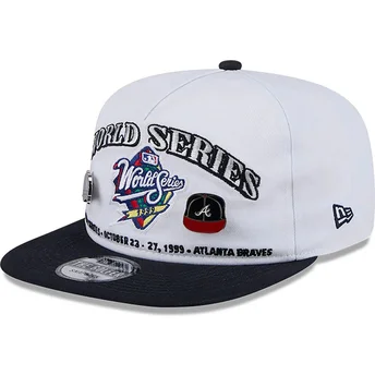 Biała i czarna czapka z płaskim daszkiem snapback Golfer Championship Pin New York Yankees & Atlanta Braves MLB od New Era