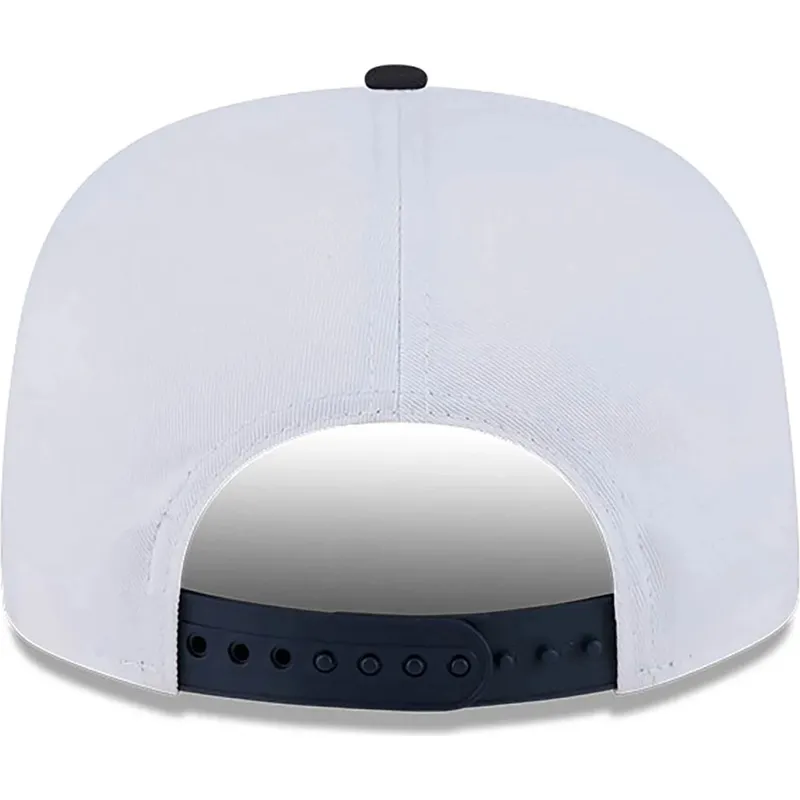 cappello-piatto-bianco-e-nero-snapback-golfer-championship-pin-di-new-york-yankees-atlanta-braves-mlb-di-new-era