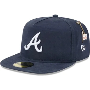 Cappello piatto blu navy regolabile 59FIFTY A Frame Championship Side Flag di Atlanta Braves MLB di New Era