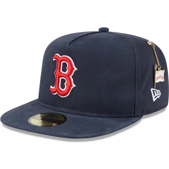 Cappello piatto blu navy chiuso 59FIFTY A Frame Championship Side Flag dei Boston Red Sox MLB di New Era