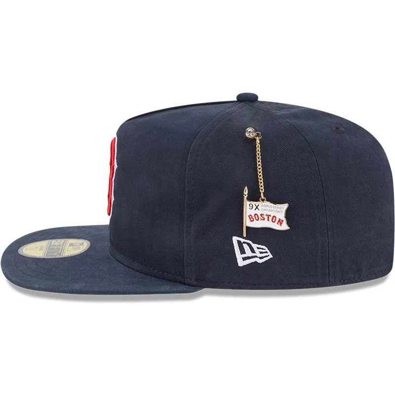 cappello-piatto-blu-navy-chiuso-59fifty-a-frame-championship-side-flag-dei-boston-red-sox-mlb-di-new-era