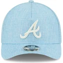 hellblaue-gebogene-snapback-kappe-9forty-m-crown-a-frame-cotton-weave-der-atlanta-braves-mlb-von-new-era