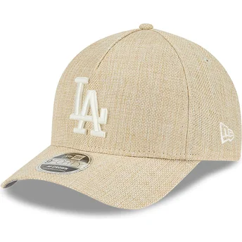 Cappellino beige snapback 9FORTY M-Crown A Frame Cotton Weave dei Los Angeles Dodgers MLB di New Era