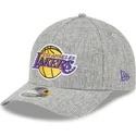 cappellino-curvo-grigio-snapback-9forty-m-crown-a-frame-cotton-weave-dei-los-angeles-lakers-nba-di-new-era