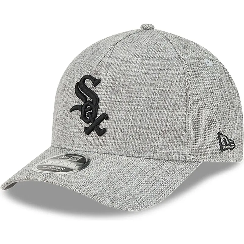 graue-gebogene-snapback-kappe-9forty-m-crown-a-frame-cotton-weave-der-chicago-white-sox-mlb-von-new-era