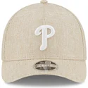 casquette-courbee-beige-snapback-9forty-m-crown-a-frame-cotton-weave-philadelphia-phillies-mlb-new-era