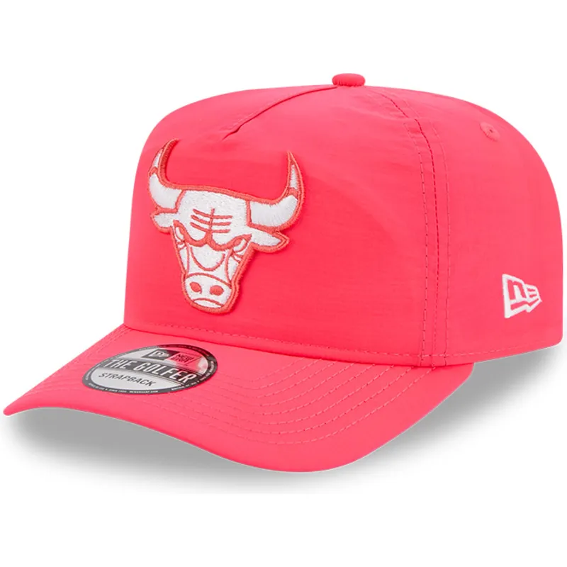 cappellino-curvo-rosa-regolabile-golfer-everyday-in-nylon-dei-chicago-bulls-nba-di-new-era