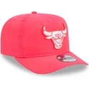 rosa-verstellbare-gebogene-kappe-golfer-everyday-nylon-von-chicago-bulls-nba-von-new-era