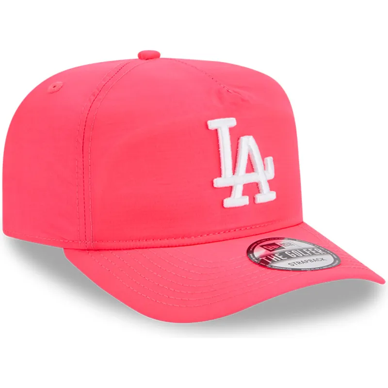 rosa-verstellbare-gebogene-kappe-golfer-everyday-nylon-der-los-angeles-dodgers-mlb-von-new-era