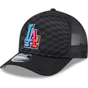 casquette-trucker-noire-9forty-m-crown-a-frame-gradient-raceway-los-angeles-dodgers-mlb-new-era