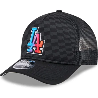 Casquette trucker noire 9FORTY M-Crown A Frame Gradient Raceway Los Angeles Dodgers MLB New Era