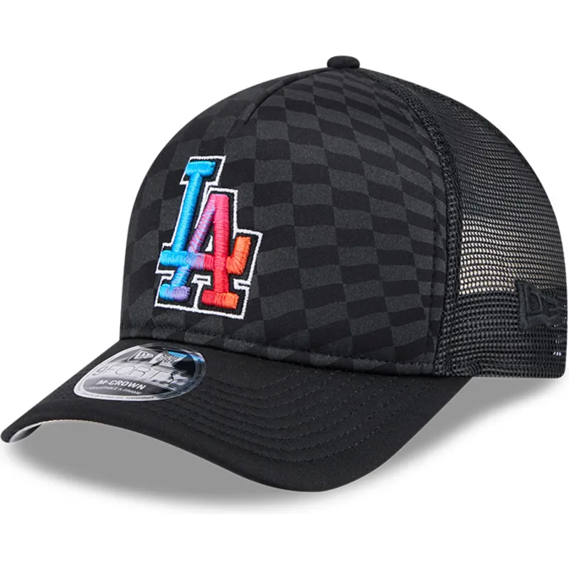 svart-trucker-keps-9forty-m-crown-a-frame-gradient-raceway-los-angeles-dodgers-mlb-fran-new-era