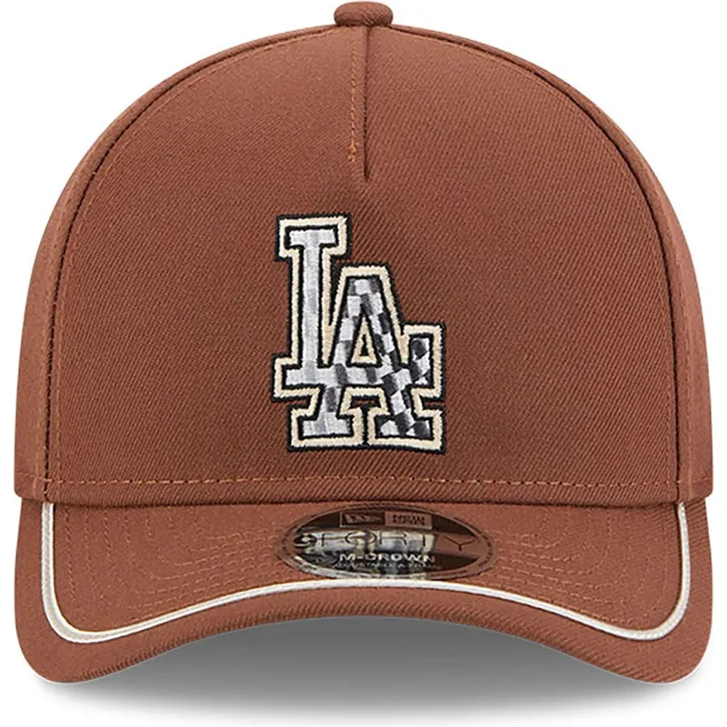 brazowa-zakrzywiona-czapka-snapback-9forty-m-crown-a-frame-motorsport-los-angeles-dodgers-mlb-new-era
