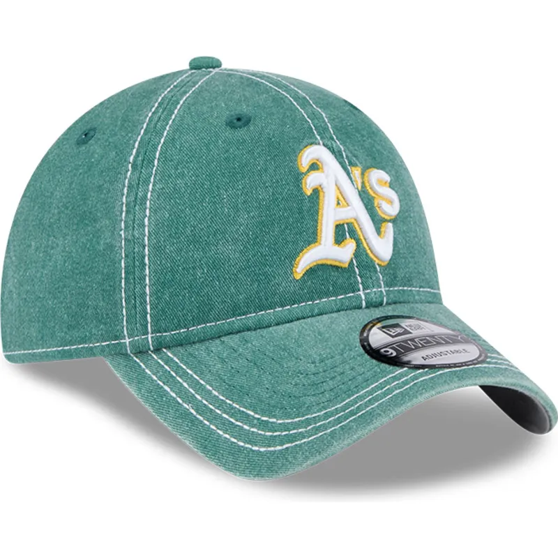 regulowana-zielona-czapka-z-zakrzywionym-daszkiem-9twenty-washed-contrast-oakland-athletics-mlb-od-new-era