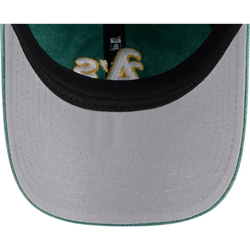 regulowana-zielona-czapka-z-zakrzywionym-daszkiem-9twenty-washed-contrast-oakland-athletics-mlb-od-new-era