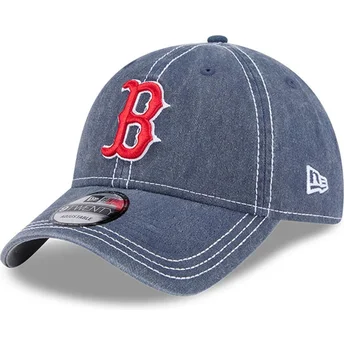 Boston Red Sox MLB New Era 9TWENTY Justerbar Tvättad Kontrast Blå Böjd Keps