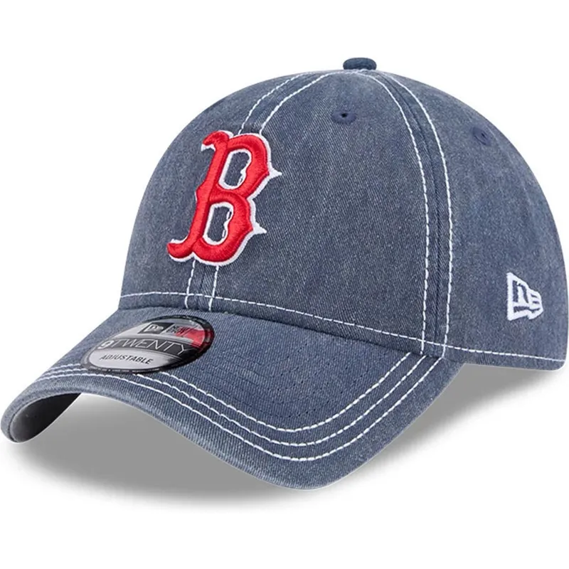 niebieska-zakrzywiona-czapka-regulowana-9twenty-washed-contrast-boston-red-sox-mlb-od-new-era