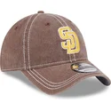 braune-gebogene-verstellbare-kappe-9twenty-washed-contrast-der-san-diego-padres-mlb-von-new-era