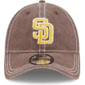 casquette-courbee-marron-ajustable-9twenty-washed-contrast-san-diego-padres-mlb-new-era