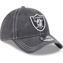 graue-verstellbare-curved-cap-9twenty-washed-contrast-der-las-vegas-raiders-nfl-von-new-era