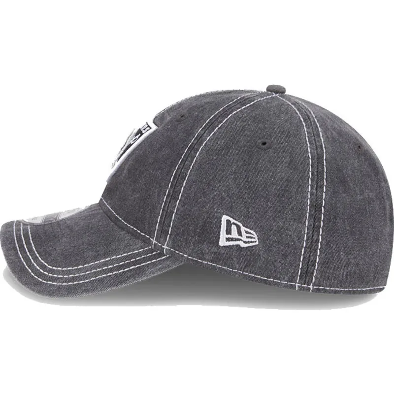 graue-verstellbare-curved-cap-9twenty-washed-contrast-der-las-vegas-raiders-nfl-von-new-era