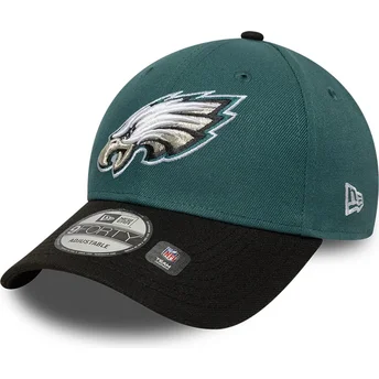 Cappellino curvo verde e nero regolabile 9FORTY The League dei Philadelphia Eagles NFL di New Era