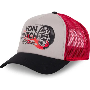 Von Dutch CREW21 grå, röd och svart truckerkeps